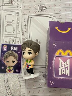 McDonald's TinyTAN RM Purple Boxed Figure with Multicolor Outfit